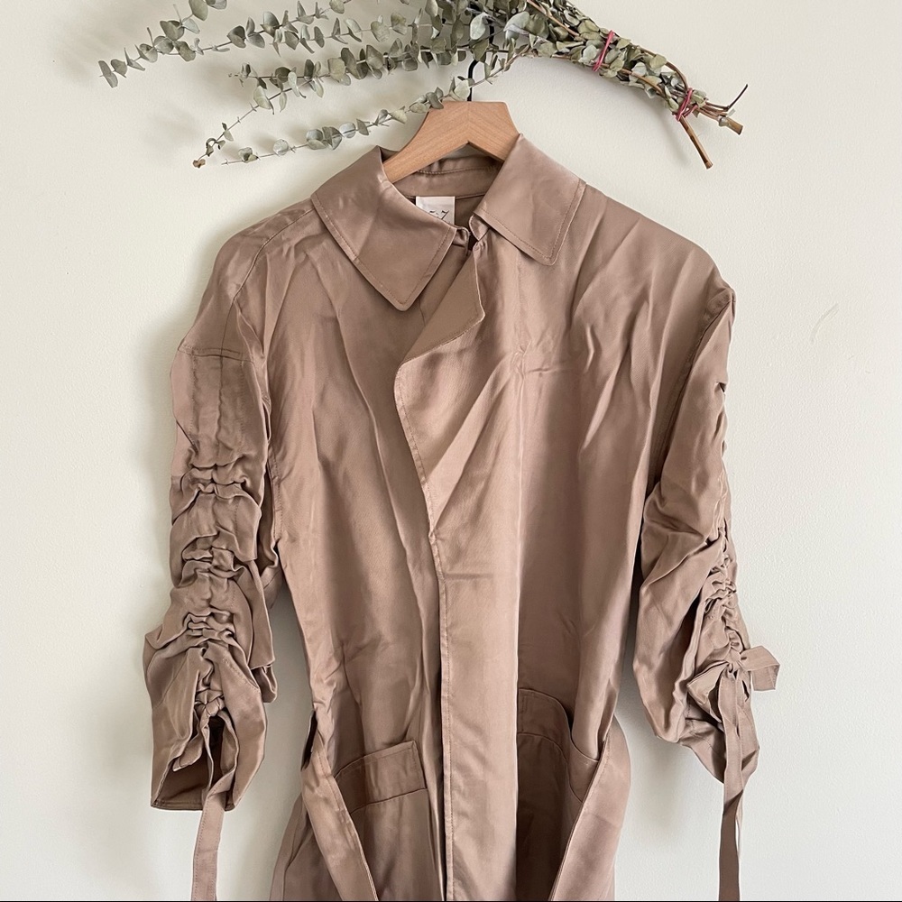 Cinq à Sept Aziza Duster Trench Coat Pewter XS/S NWT - Picture 10 of 16